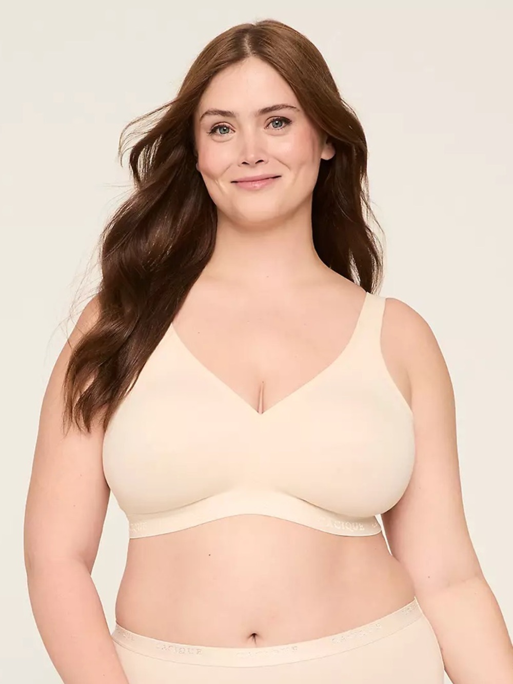 NWT Cacique Lane Bryant Cotton Unlined No Wire Bra Beige Nude 40DD